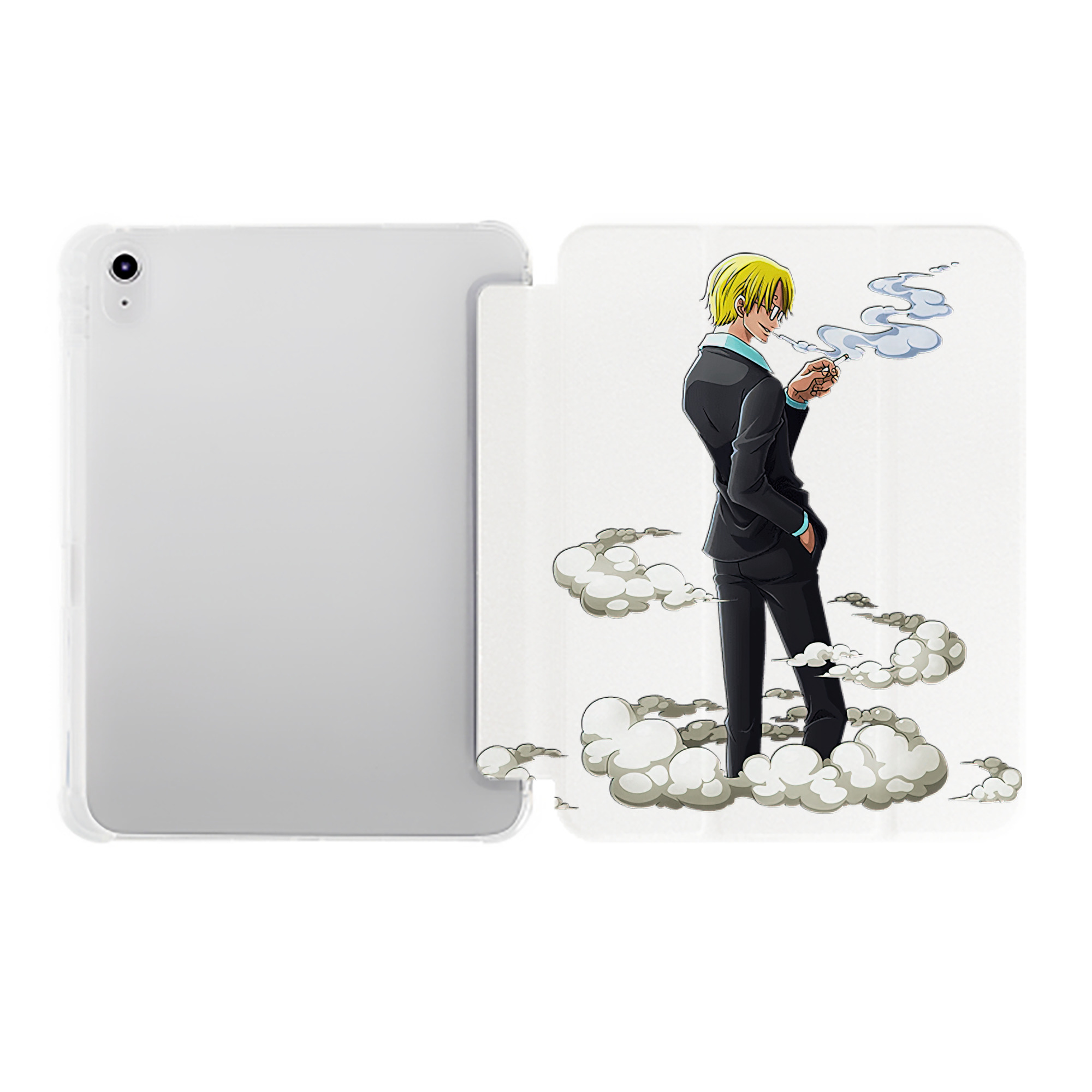 （画像用） ワンピース サンジ ONE PIECE Sanji IPad ケース ペン収納付き 三つ折りスタンド PUレザー×シリコン 対応機種9.5/10.5/10.9インチ